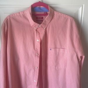 Izod Men’s Gingham Shirt in Orange- Sz L